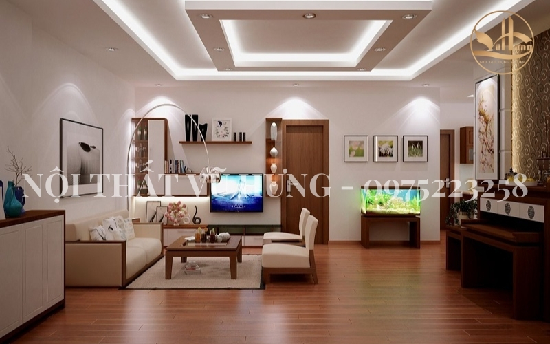 Lợi thế vượt trội của mẫu trần thạch cao phòng khách