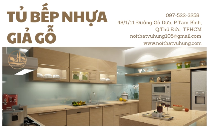 Mẫu Tủ Bếp Nhựa Giả Gỗ CHẤT LƯỢNG - TIẾT KIỆM - ĐẸP 2024 
