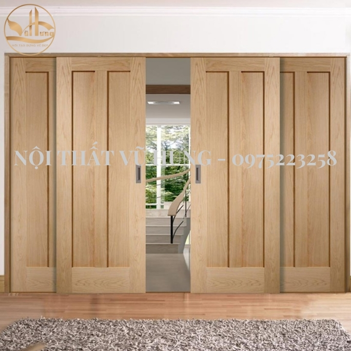 Các loại mẫu cửa gỗ 4 cánh đẹp hiện nay 
