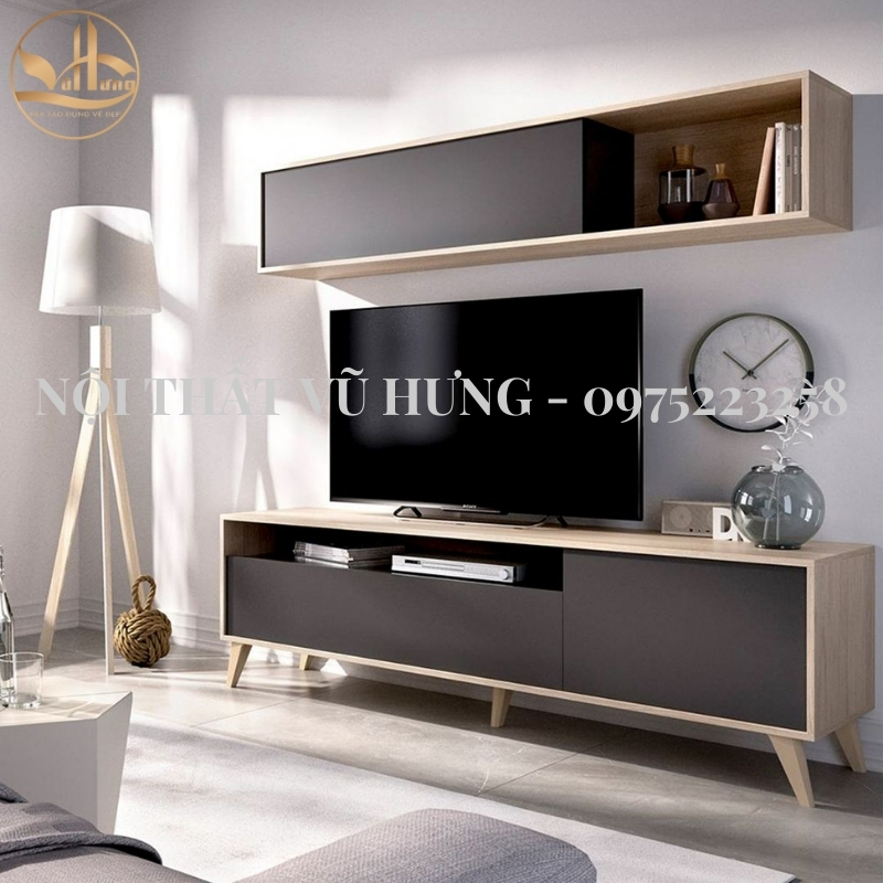 Các mẫu kệ tivi đẹp bằng gỗ đơn giản làm đẹp không gian phòng khách hoàn hảo 