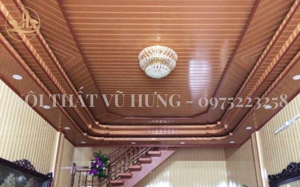 10+ mẫu trần nhựa giả gỗ đẹp mê mẩn