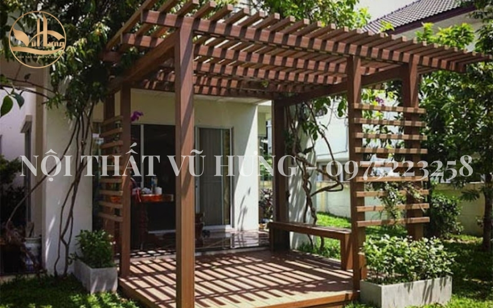 Một số mẫu thiết kế giàn hoa gỗ nhựa ngoài trời được yêu thích nhất hiện nay