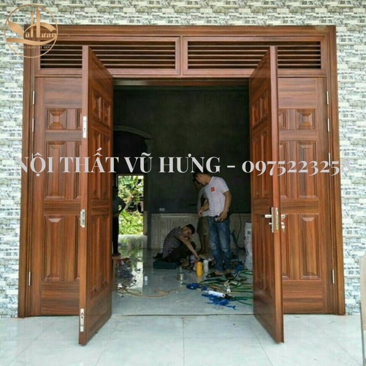 15+ mẫu cửa gỗ 4 cánh mặt tiền đẹp mắt, sang trọng và ấn tượng 