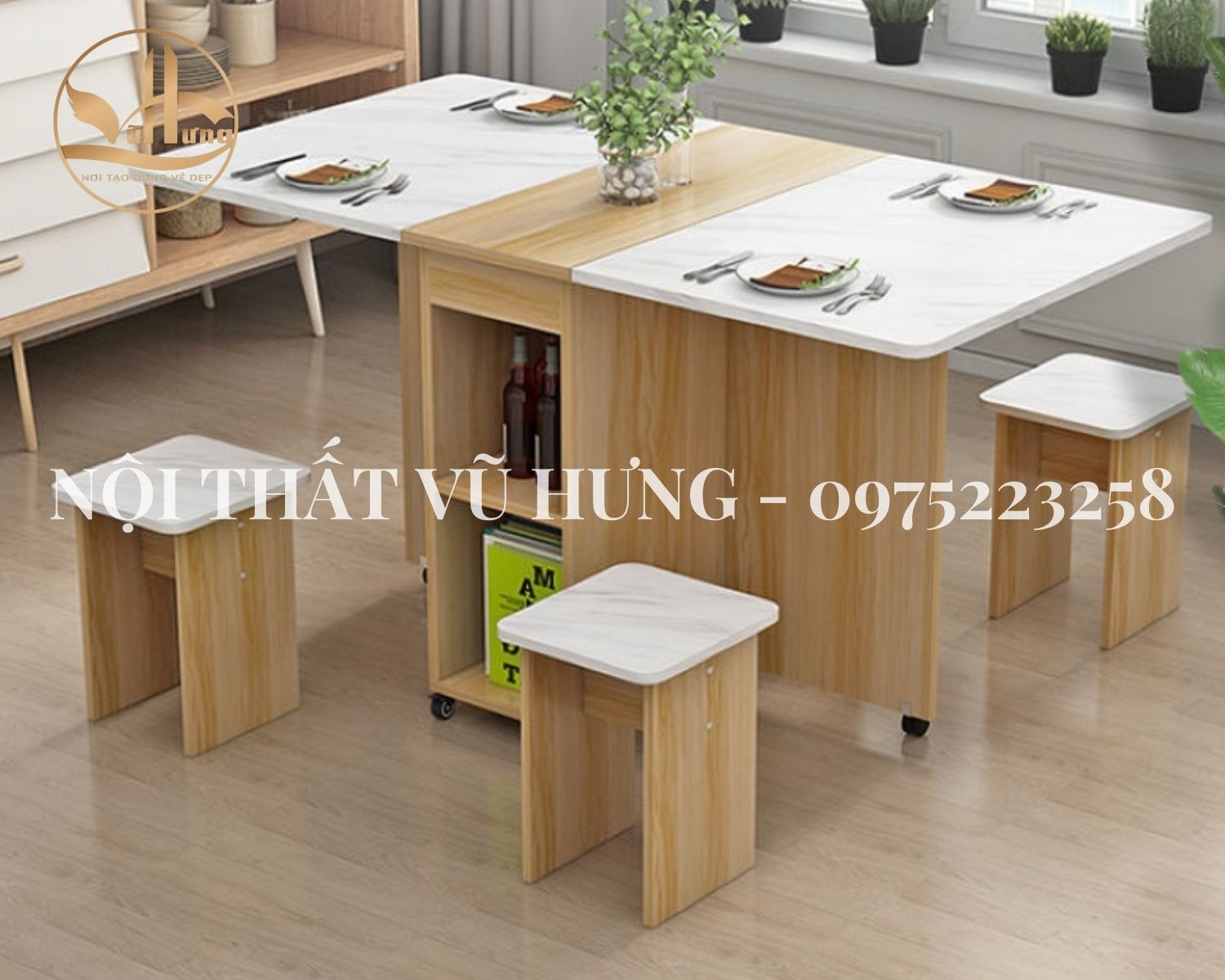 Tổng hợp 10+ bộ bàn ăn gỗ công nghiệp đang “làm mưa làm gió” trên thị trường hiện nay 