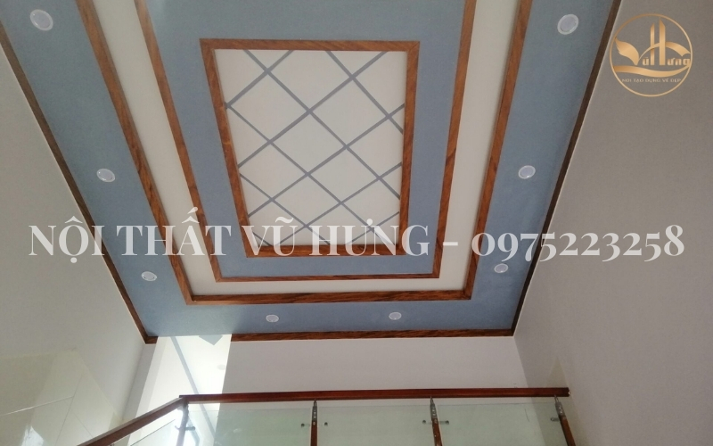 mẫu trần thạch cao phòng khách biệt thự