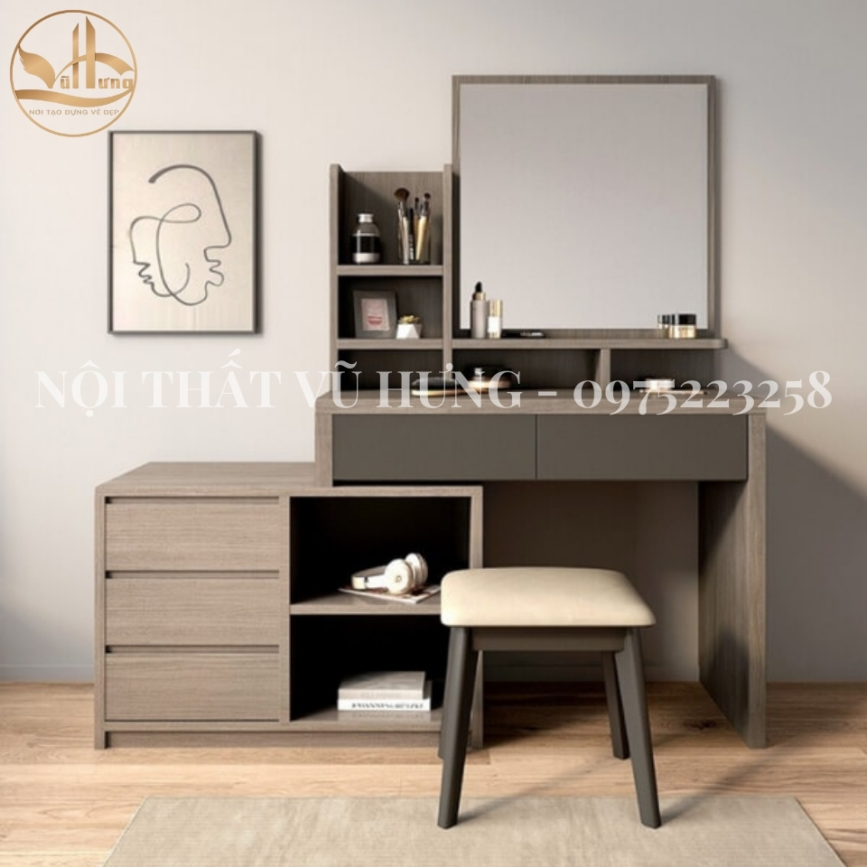 Nên lựa chọn bàn trang điểm gỗ tự nhiên hay gỗ công nghiệp? 