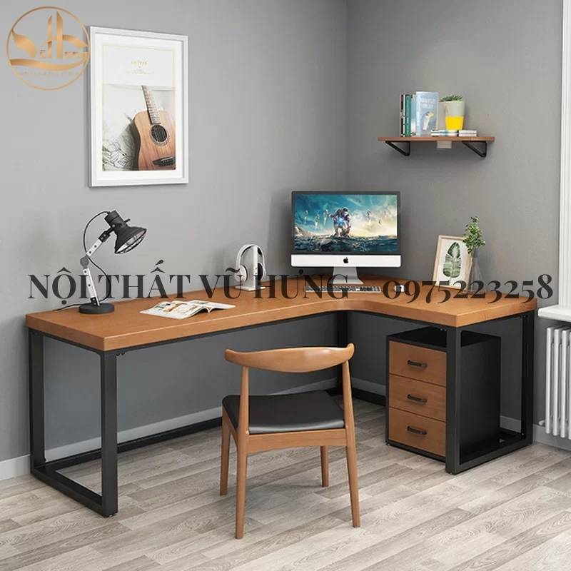 4 kiểu bàn làm việc gỗ tự nhiên được nhiều gia đình ưa chuộng hiện nay