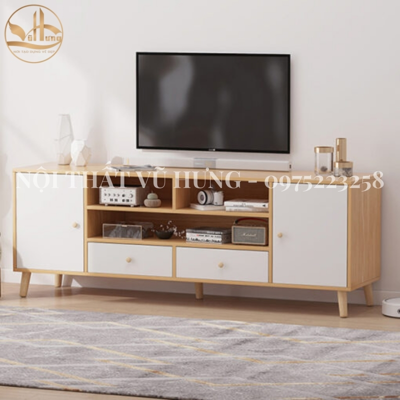 Các mẫu kệ tivi đẹp bằng gỗ đơn giản làm đẹp không gian phòng khách hoàn hảo 