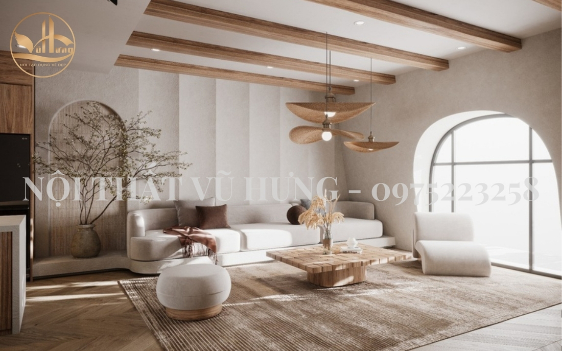 Mẫu thiết kế phòng khách biệt thự mini theo phong cách Minimalism 