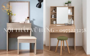 Nên lựa chọn bàn trang điểm gỗ tự nhiên hay gỗ công nghiệp?