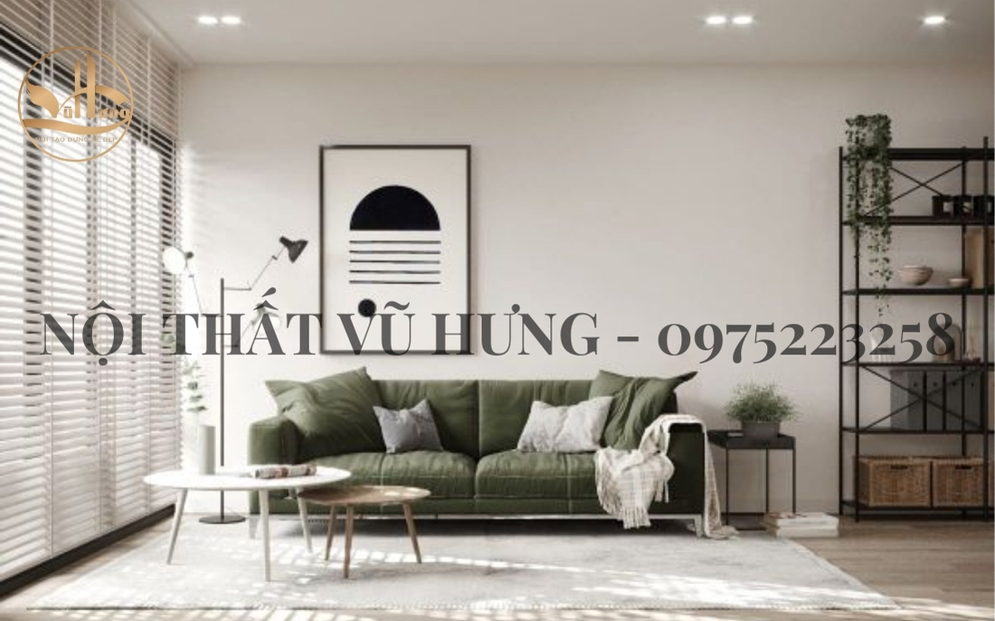 Phòng khách nhà ống theo phong cách Bắc Âu