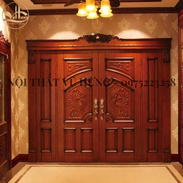 15+ mẫu cửa gỗ 4 cánh mặt tiền đẹp mắt, sang trọng và ấn tượng 