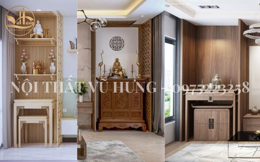 các mẫu bàn thờ gỗ sồi treo tường
