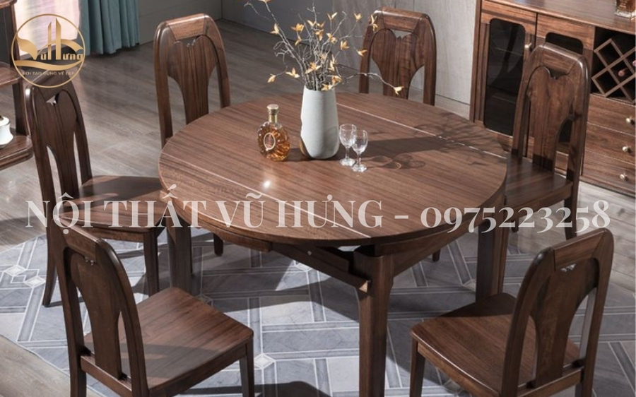 Các kiểu thiết kế bàn ăn gỗ óc chó được yêu thích nhất hiện nay