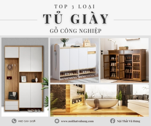 3 Loại Tủ Giày Gỗ Công Nghiệp Giá Rẻ - Chất Lượng