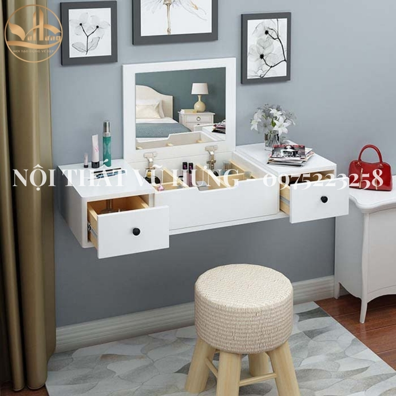 mẫu bàn trang điểm treo tường đẹp 