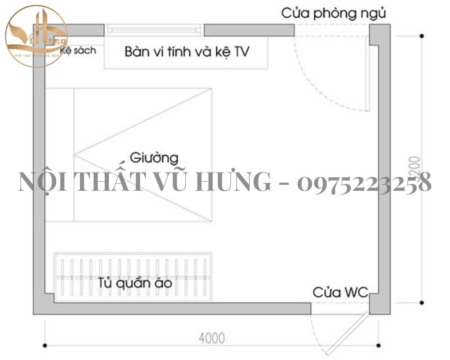 TOP 6 Bản Vẽ Thiết Kế Phòng Ngủ 10m2 Tiện Lợi - Tiết Kiệm 