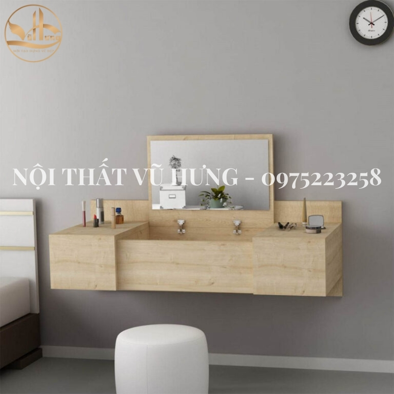 Nên chọn bàn trang điểm treo tường từ gỗ tự nhiên hay gỗ công nghiệp? 