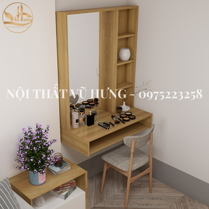mẫu bàn trang điểm treo tường đẹp 