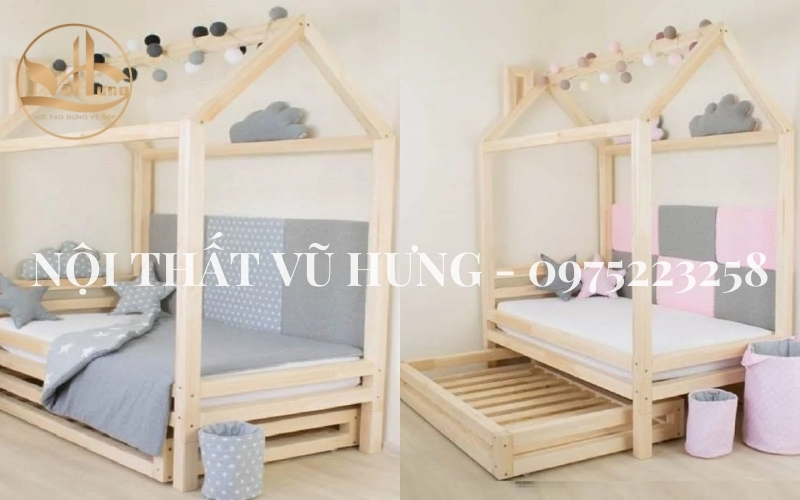 mẫu giường trẻ em bằng gỗ công nghiêp