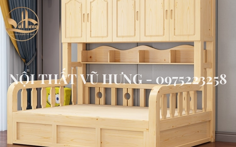 mẫu giường trẻ em bằng gỗ công nghiêp