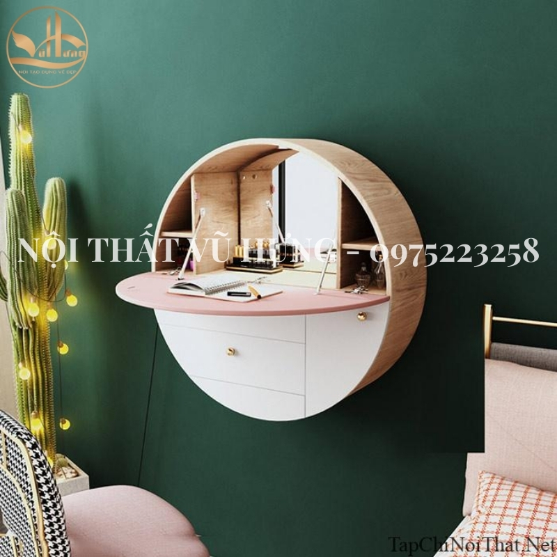 Nên chọn bàn trang điểm treo tường từ gỗ tự nhiên hay gỗ công nghiệp? 