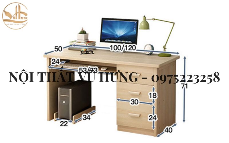 8 Kiểu Kích Thước Bàn Làm Việc Tiêu Chuẩn Tại Nhà - Văn Phòng Công Ty 