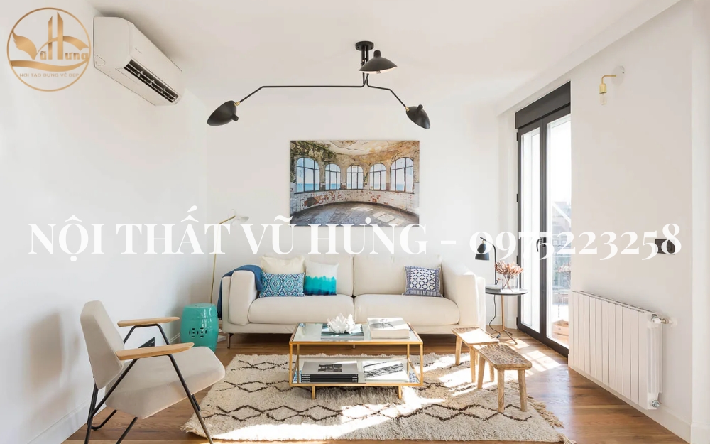 Trang trí phòng khách nhỏ đẹp đơn giản với 12m2