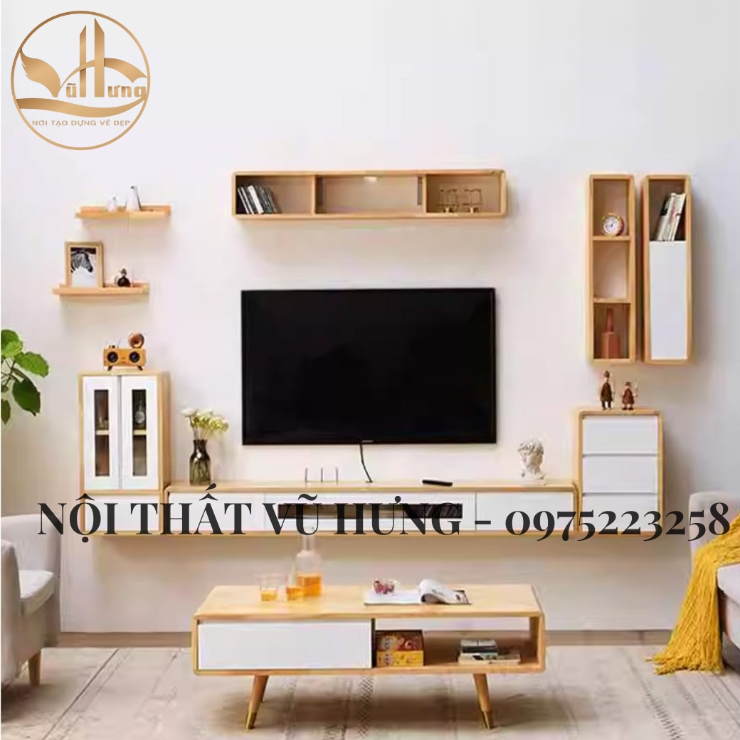 Kệ tivi treo tường nhỏ gọn - tiện lợi