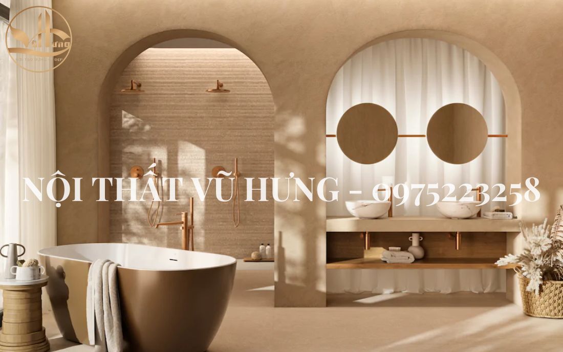 Mẫu phòng tắm đẹp theo phong cách Wabi Sabi