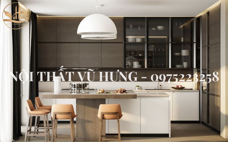 Mẫu quầy bar đơn giản mà đẹp được thiết kế từ chất liệu gỗ 