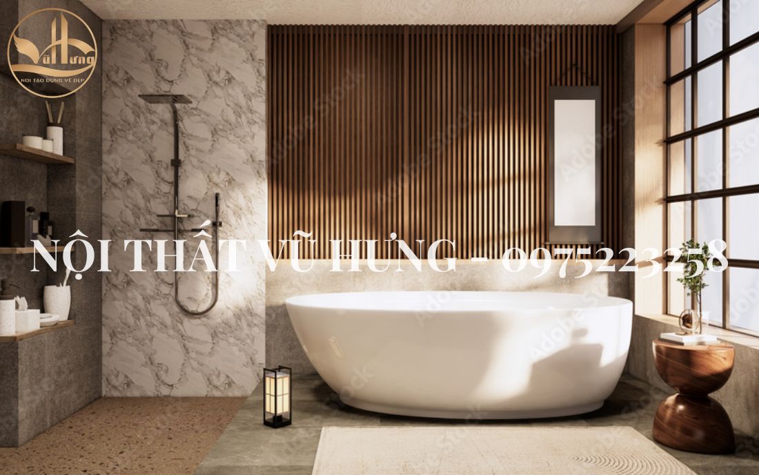 Mẫu phòng tắm đẹp theo phong cách Wabi Sabi