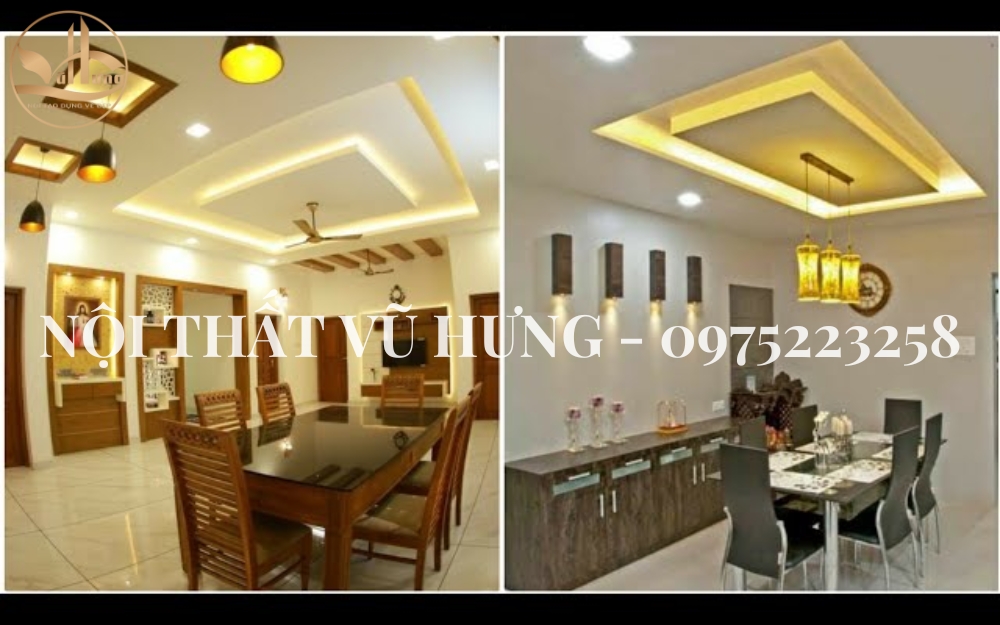 Nên áp dụng kiểu trần thạch cao phòng ăn nào phù hợp với nhu cầu nhất?