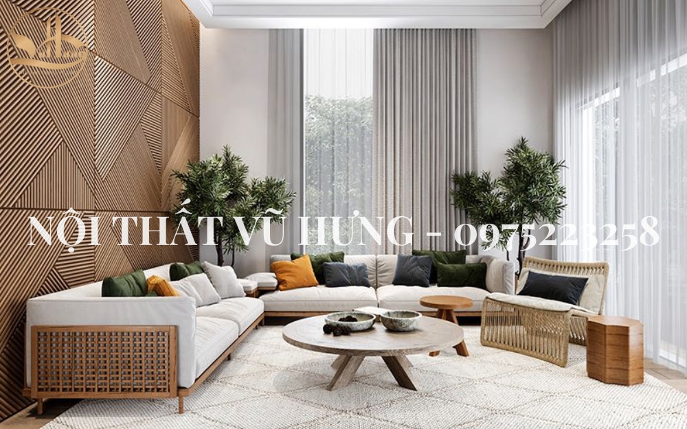Trang trí phòng khách nhỏ đẹp theo Tropical Style