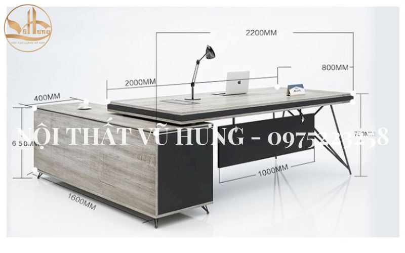 Các kiểu kích thước bàn làm việc tại văn phòng công ty