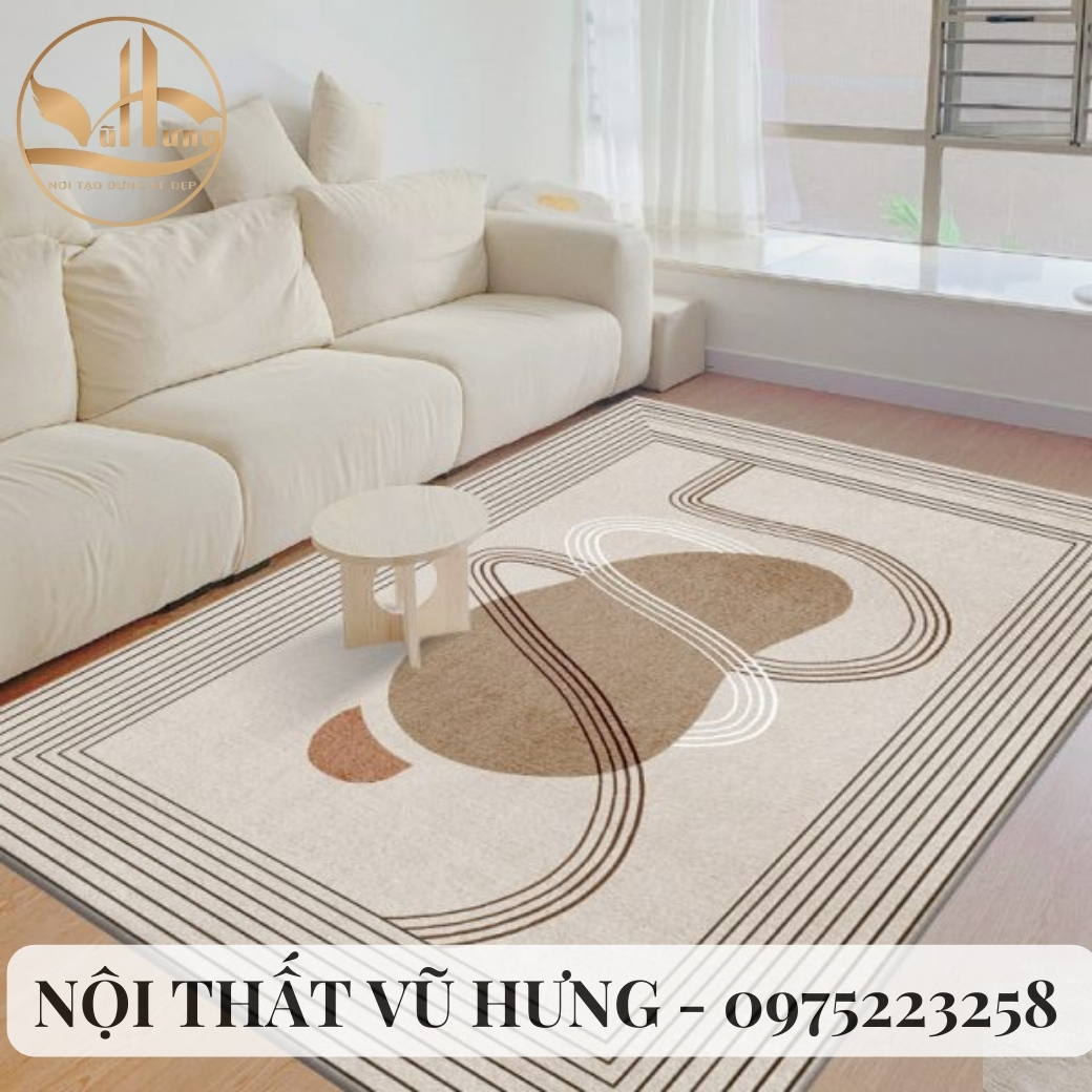 Decor phòng khách nhỏ với thảm trải sàn