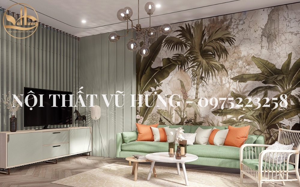 Trang trí phòng khách nhỏ đẹp theo Tropical Style