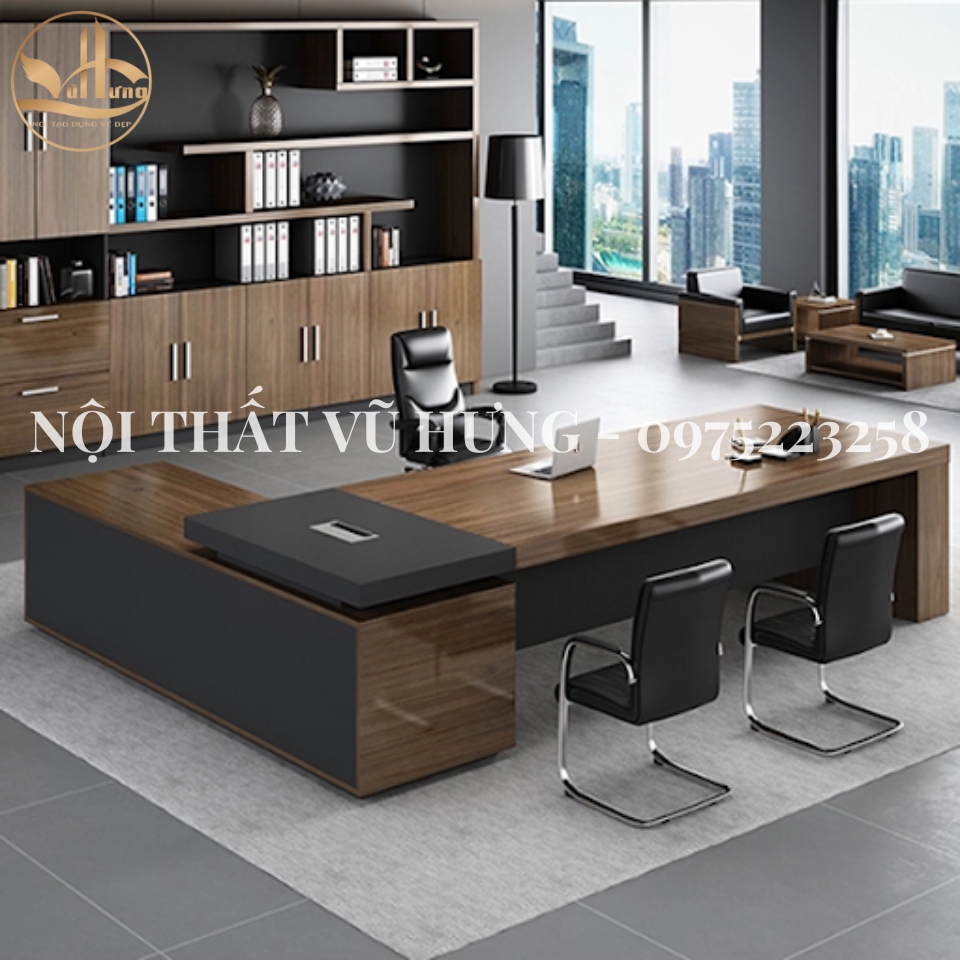Mẫu bàn giám đốc gỗ công nghiệp