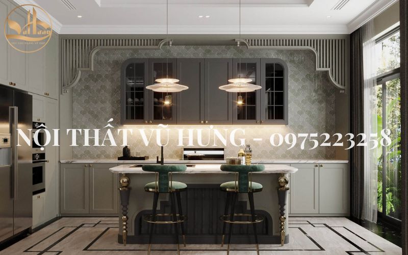 Mẫu quầy bar đơn giản mà đẹp theo hình chữ I